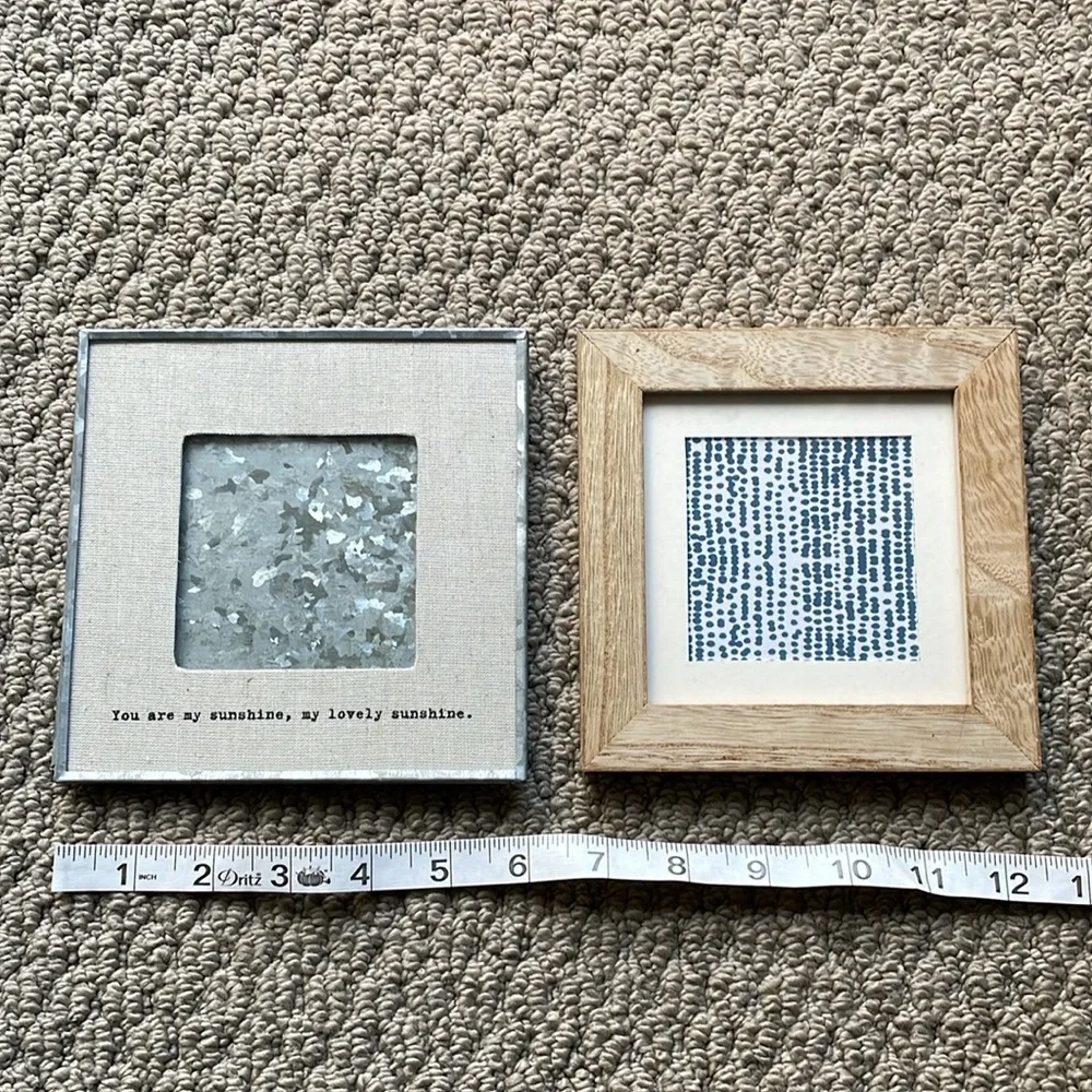 Bundle of 2 Bright Wood Border & Silver Border You Are My Sunshine Photo Frames